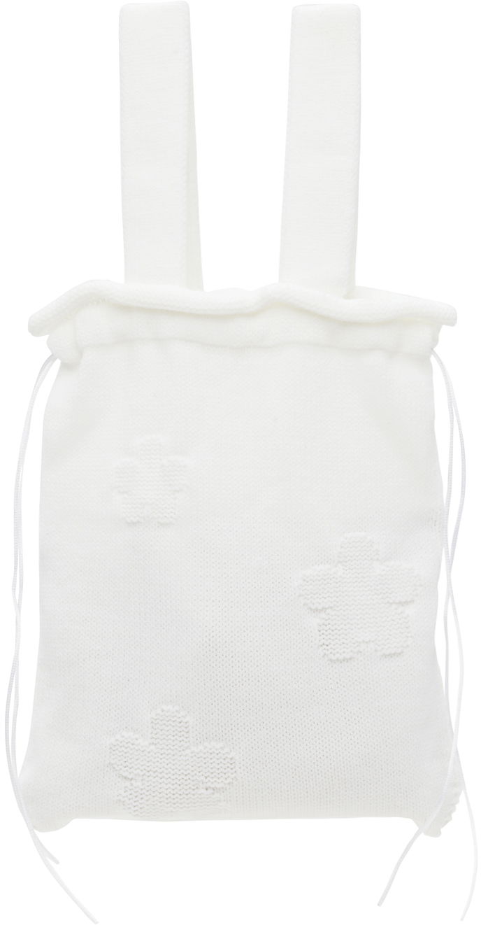 Спортна торба Cecilie Bahnsen Cecilie Bahnsen Knit Drawstring Tote Bag Бяло | 1.24BAG45014 UTE BAG, 0