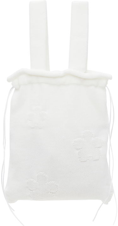 Спортна торба Cecilie Bahnsen Cecilie Bahnsen Knit Drawstring Tote Bag Бяло | 1.24BAG45014 UTE BAG, 0