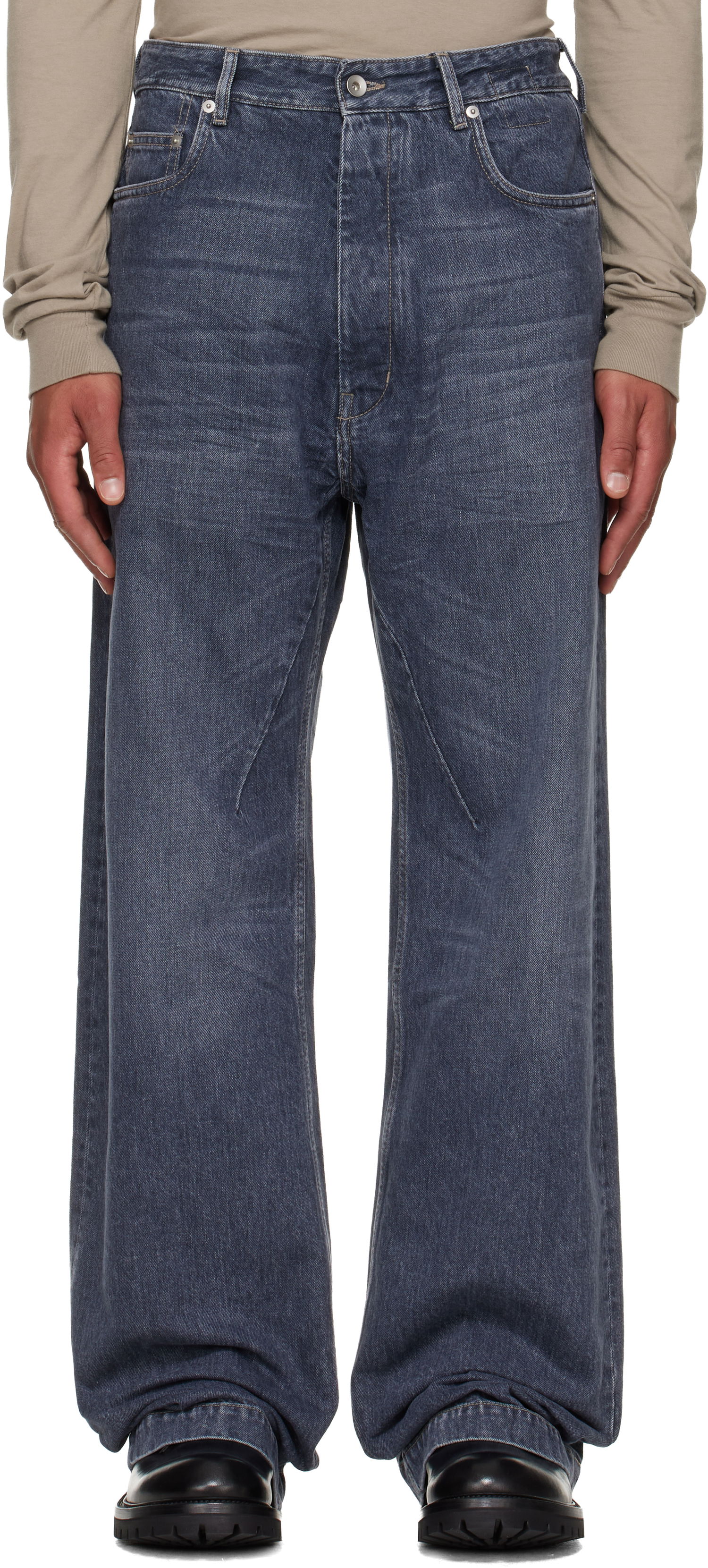 Дънки Rick Owens Jeans Faded Wide-Leg DRKSHDW Concordians Geth Синьо | DU02E7351 DGY, 0