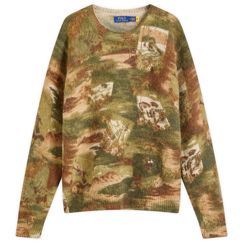 Пуловер Polo by Ralph Lauren Ski Camo Knit Sweater Зелено | 710956204001