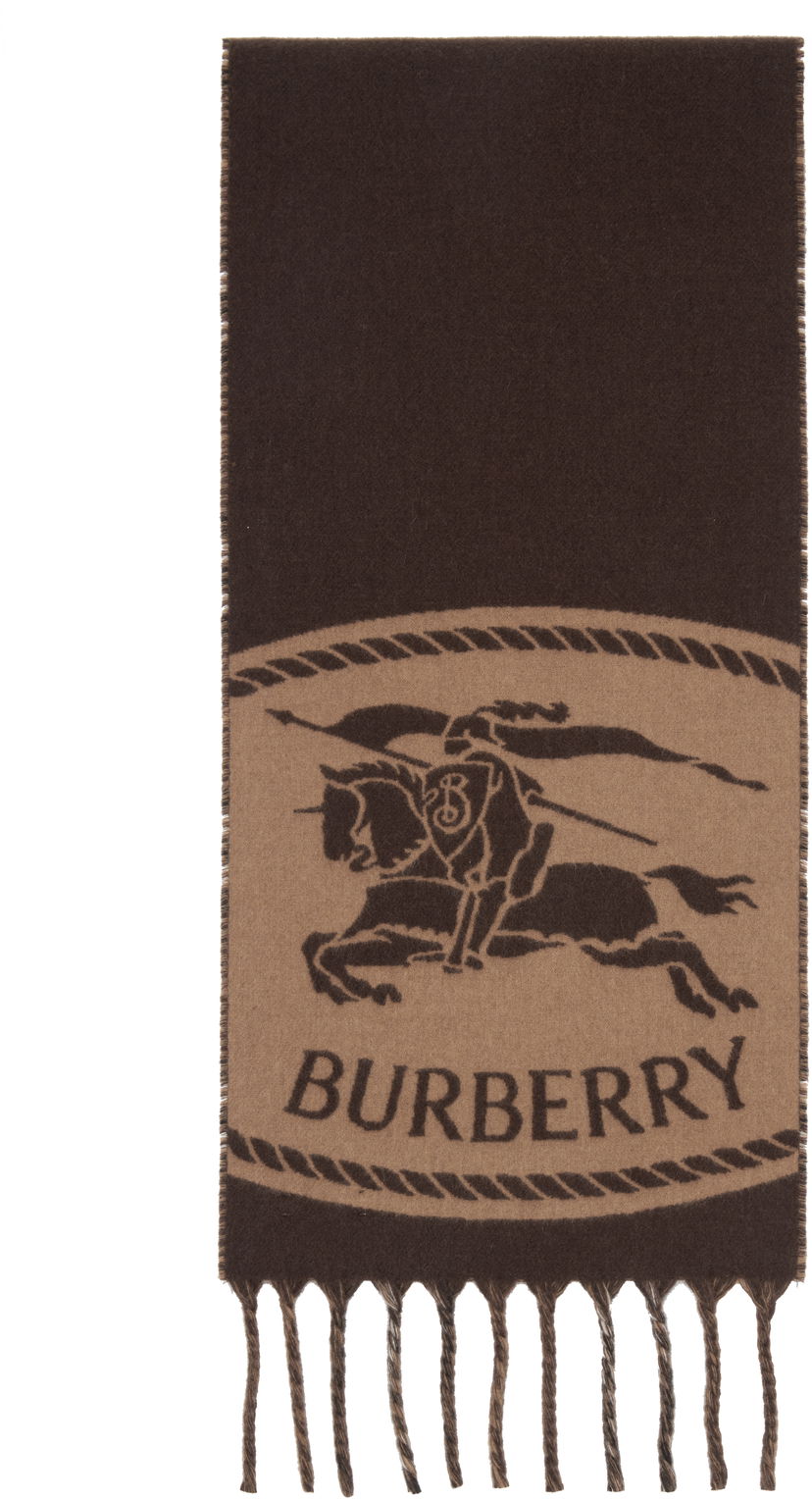 Шал Burberry Burberry Reversible Knight Stamp Scarf Кафяво | 8112977