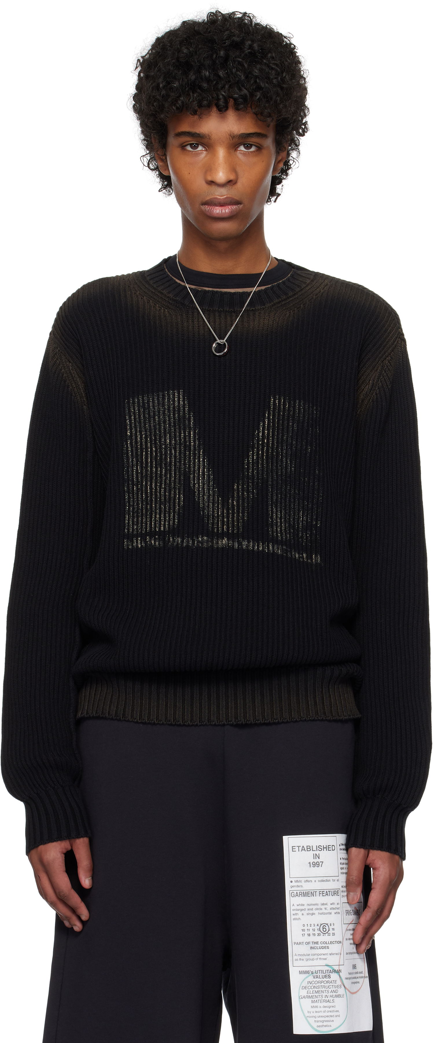 Пуловер Maison Margiela MM6 Maison Margiela Crewneck Sweater Черно | SH0HL0024 M13079, 0