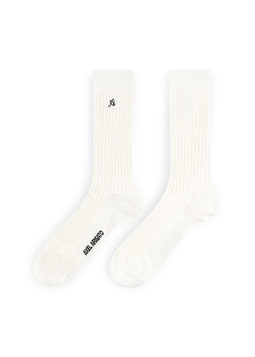 Чорапи AXEL ARIGATO A Logo Ribbed Silk Socks Бяло | X3829001