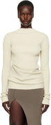 Rick Owens Hollywood Babel Draped Ribbed Knit Sweater