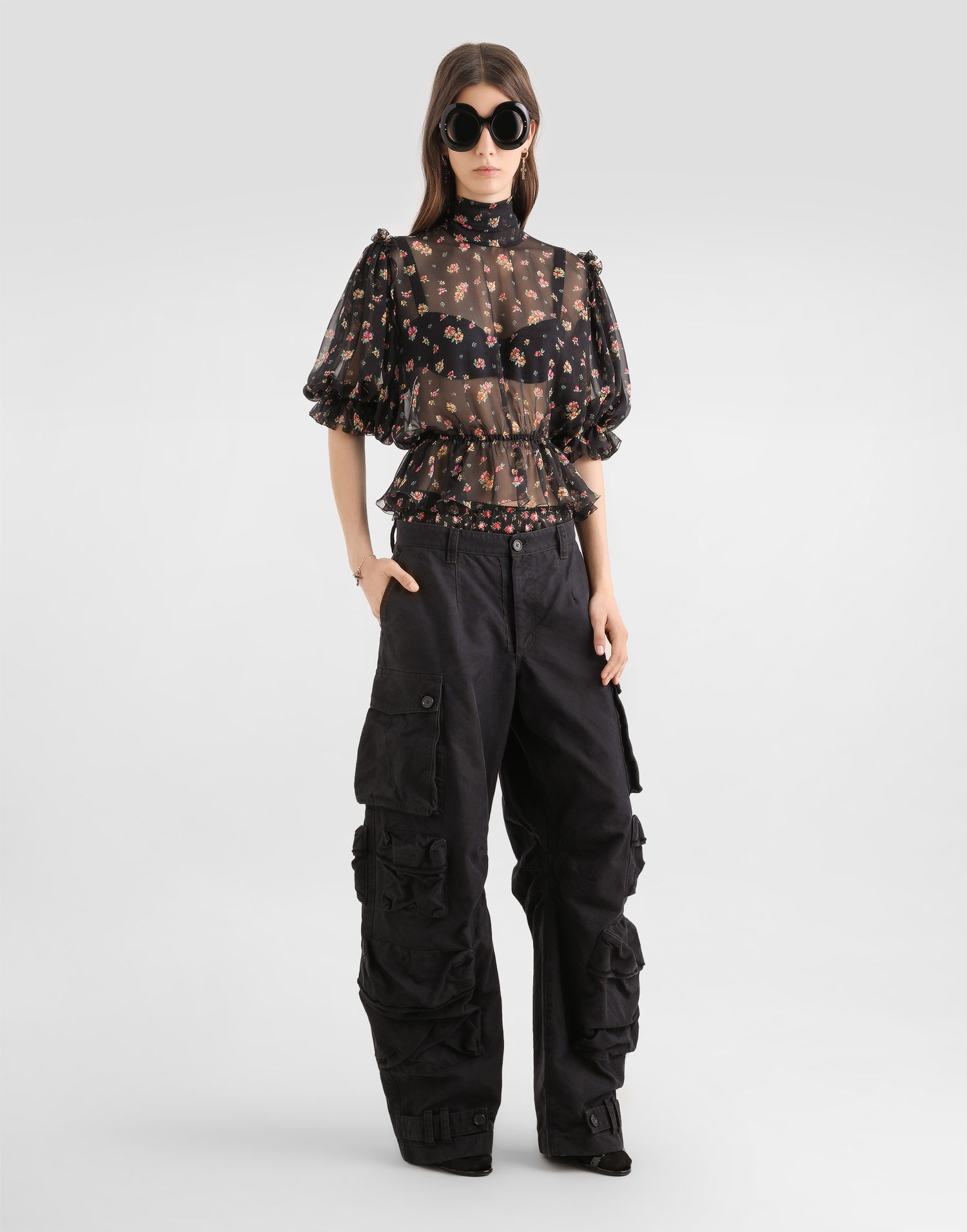 Риза Dolce & Gabbana Dolce & Gabbana Small Floral-print Chiffon Top 46 Многоцветен | F7BG5TIS10VHN5XT, 1