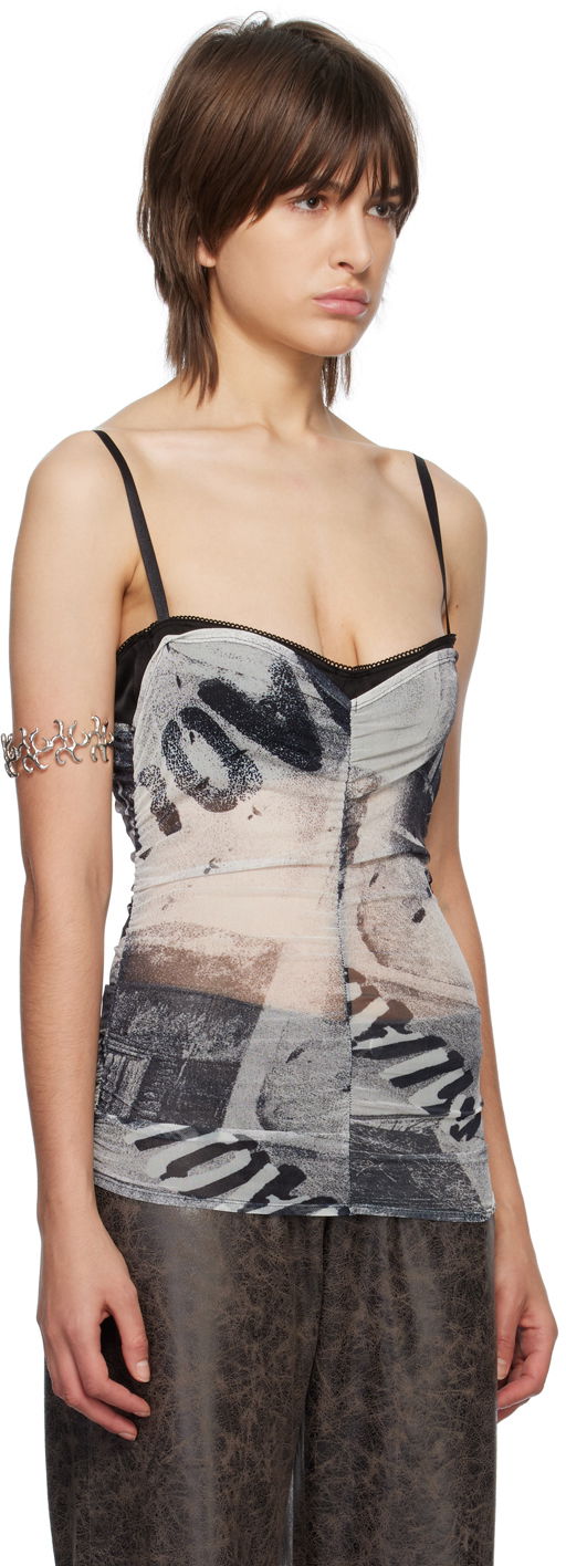 Потник Miaou Miaou Renzo Semi-Sheer Printed Tank Top Многоцветен | 7064PM1EYR, 1