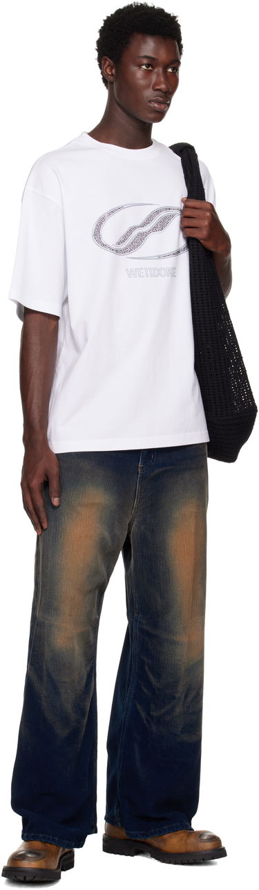 Тениска We11done We11done Rhinestoned Se11done Logo T-Shirt Бяло | WD-TT2-25-738-U-WH, 3