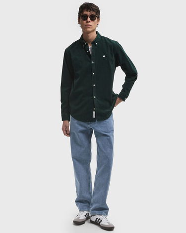 Риза Carhartt WIP Madison Long Sleeve Corduroy Shirt Зелено | I030580-2VO.XX, 2