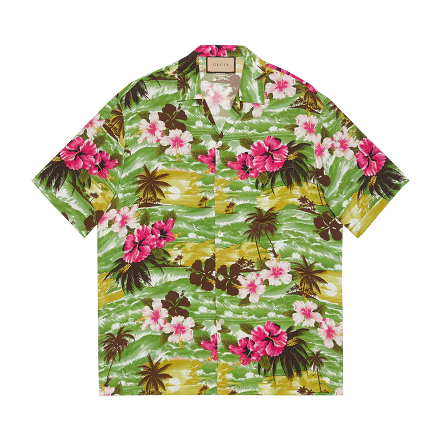 Риза Gucci Printed Bowling Shirt Зелено | 694124 ZAJST 3824, 1