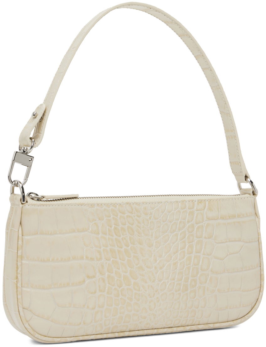Чанта през рамо BY FAR Croc Embossed Leather Shoulder Bag Бяло | 18FWRCLSCEDMED, 1