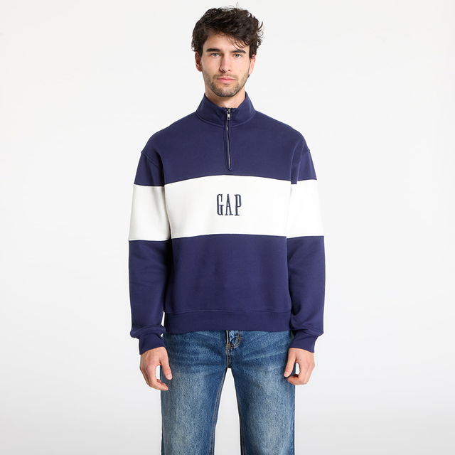 Oversized Vintagesoft Half-Zip Color Block Sweatshirt