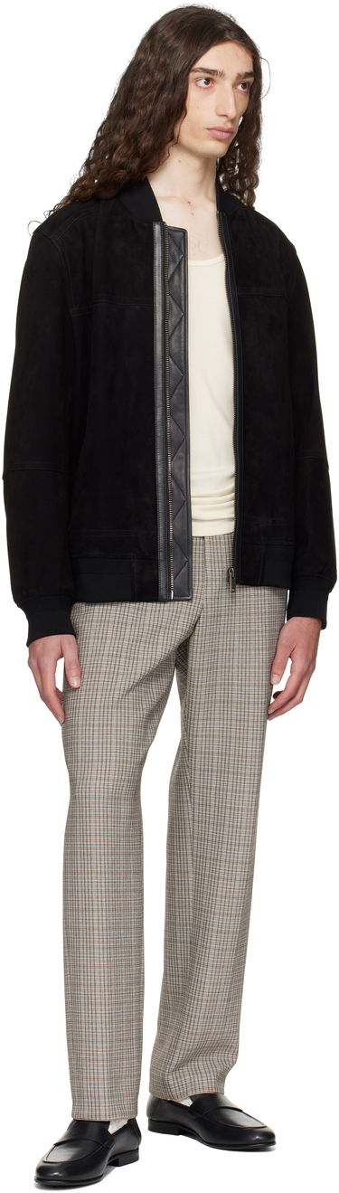 Панталони BOSS BOSS Relaxed-Fit Checked Stretch Trousers Кафяво | 50546061, 3