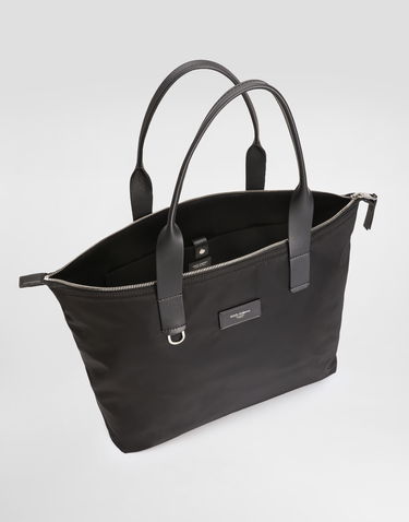 Голяма пазарска чанта Dolce & Gabbana Dolce & Gabbana Nylon and Calfskin Shopping Tote Черно | BM2375AN4218B956, 3