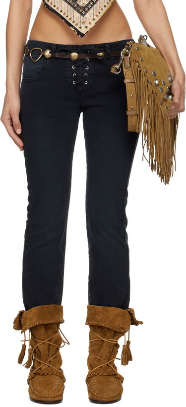 Дънки ISABEL MARANT Isabel Marant Vanel Lace-Up Jeans Черно | PA0544FB-C2H02I, 0