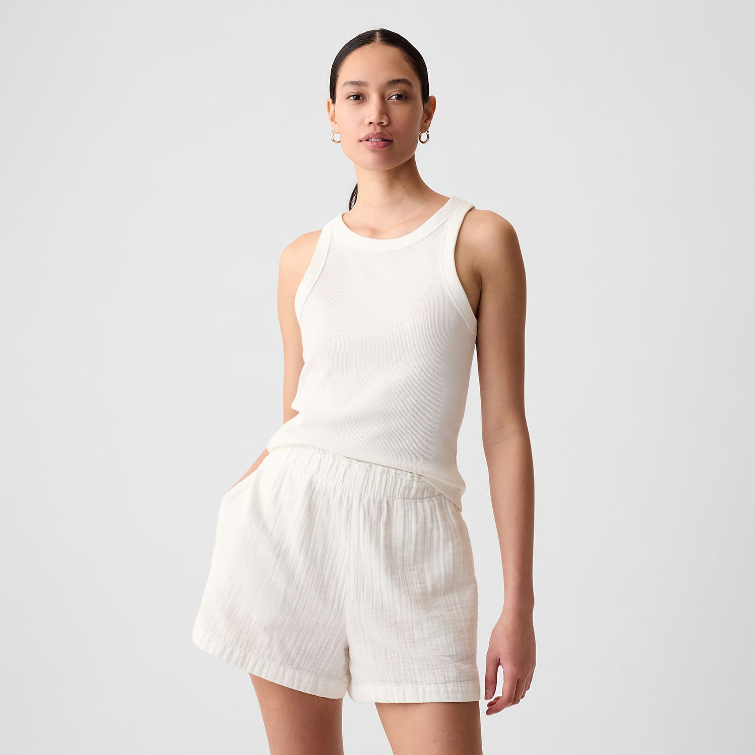 Потник GAP Modal Rib Halter New Off White Бяло | 878220-01, 0