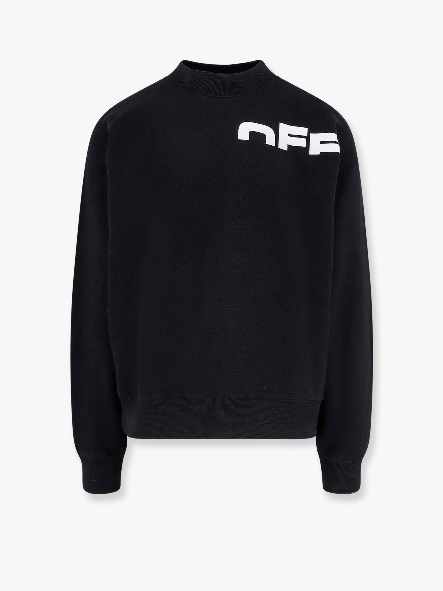 Суитчър Off-White Black Sweatshirt with Logo Print Черно | OMBA054S25FLE0031001, 0