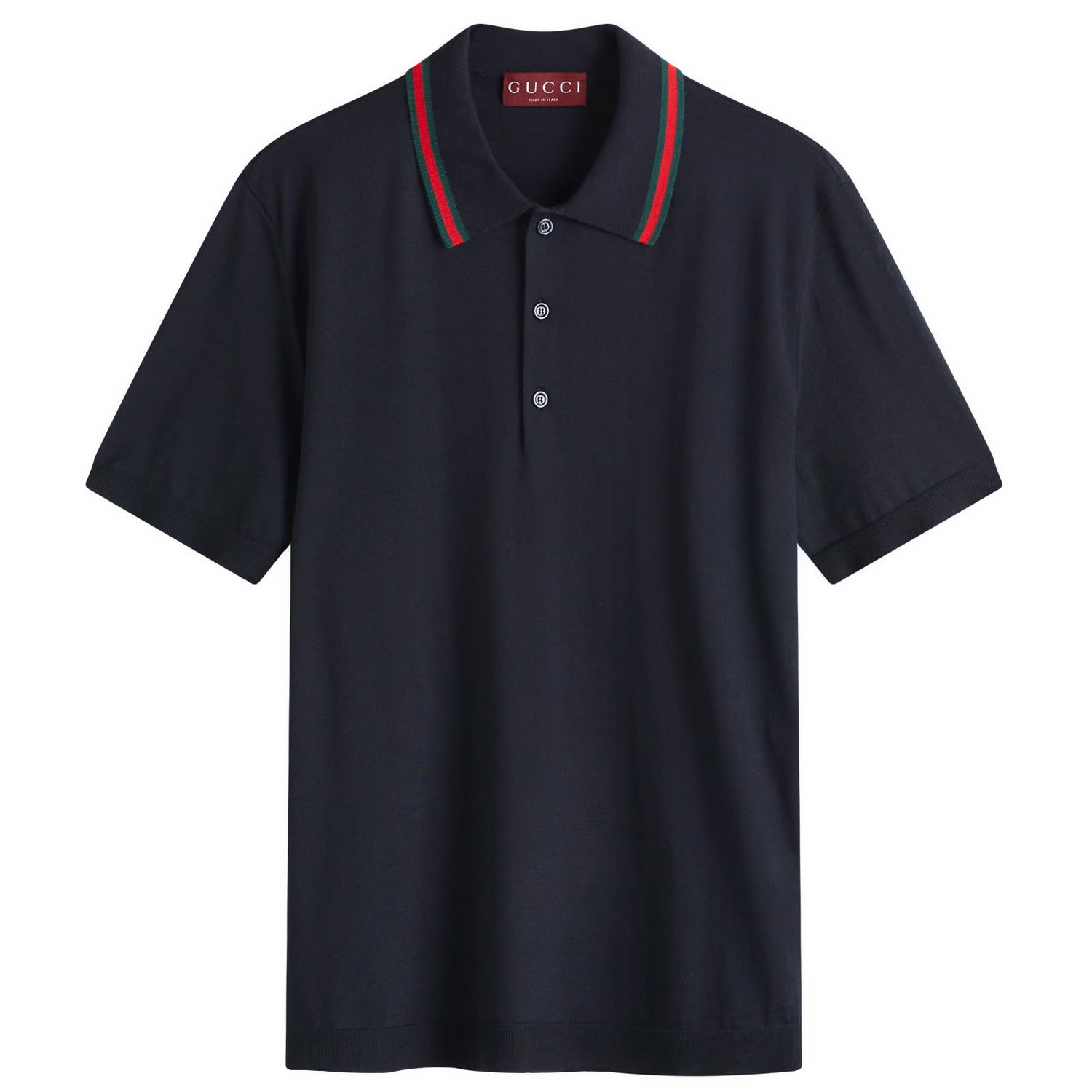 Поло тениска Gucci Gucci Men's Fine Gauge Wool Polo Shirt, Large Тъмно синьо | 819225-XKEJV-4060, 0