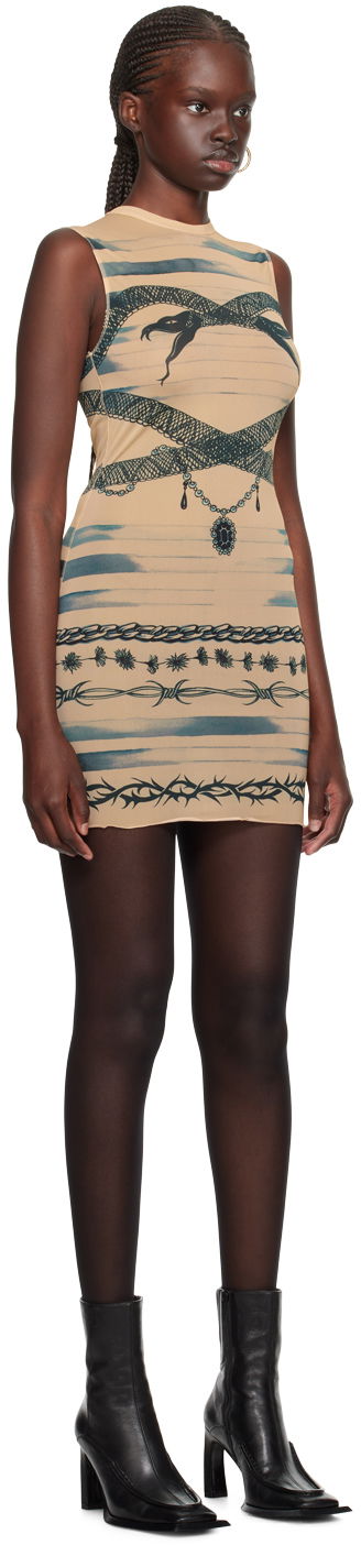 Pокля Jean Paul Gaultier Edition Mesh Minidress Бежово | 23/14-F-RO062-J523-630200, 1