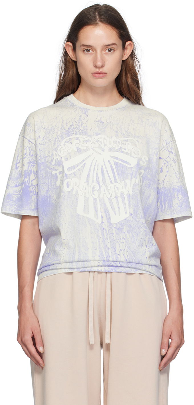 Тениска Acne Studios Plaster Print T-Shirt Синьо | CL0298-