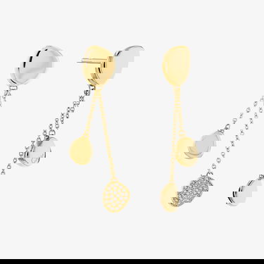 Обеци CALVIN KLEIN Irregular Shape Dangle Earrings with Crystal Accents Жълто | 35000212, 1