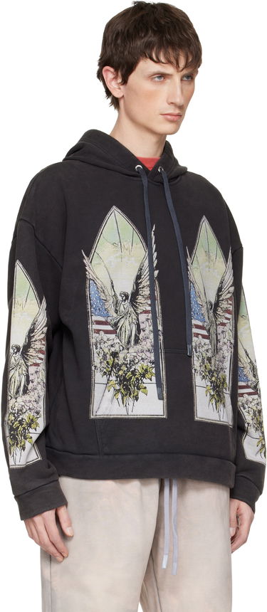 Суитчър Who Decides War Demo Stained-Glass Angel Print Hoodie Черно | 1110100002FW25, 1