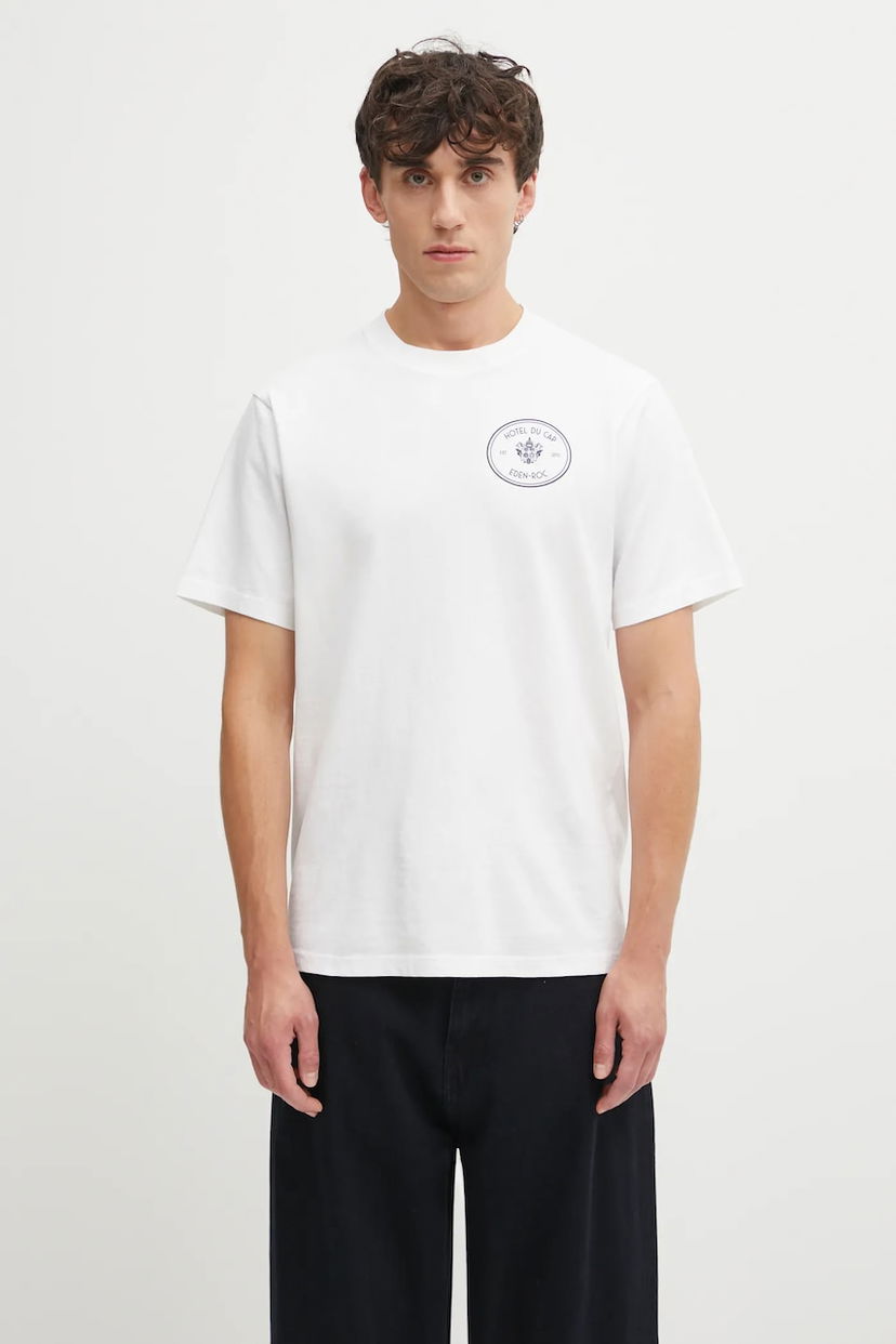 Тениска Sporty & Rich Short-Sleeve T-shirt Eden Crest Kennedy Print Бяло | TO043501621WH01