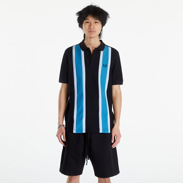 Woven Mesh Relaxed Polo Black