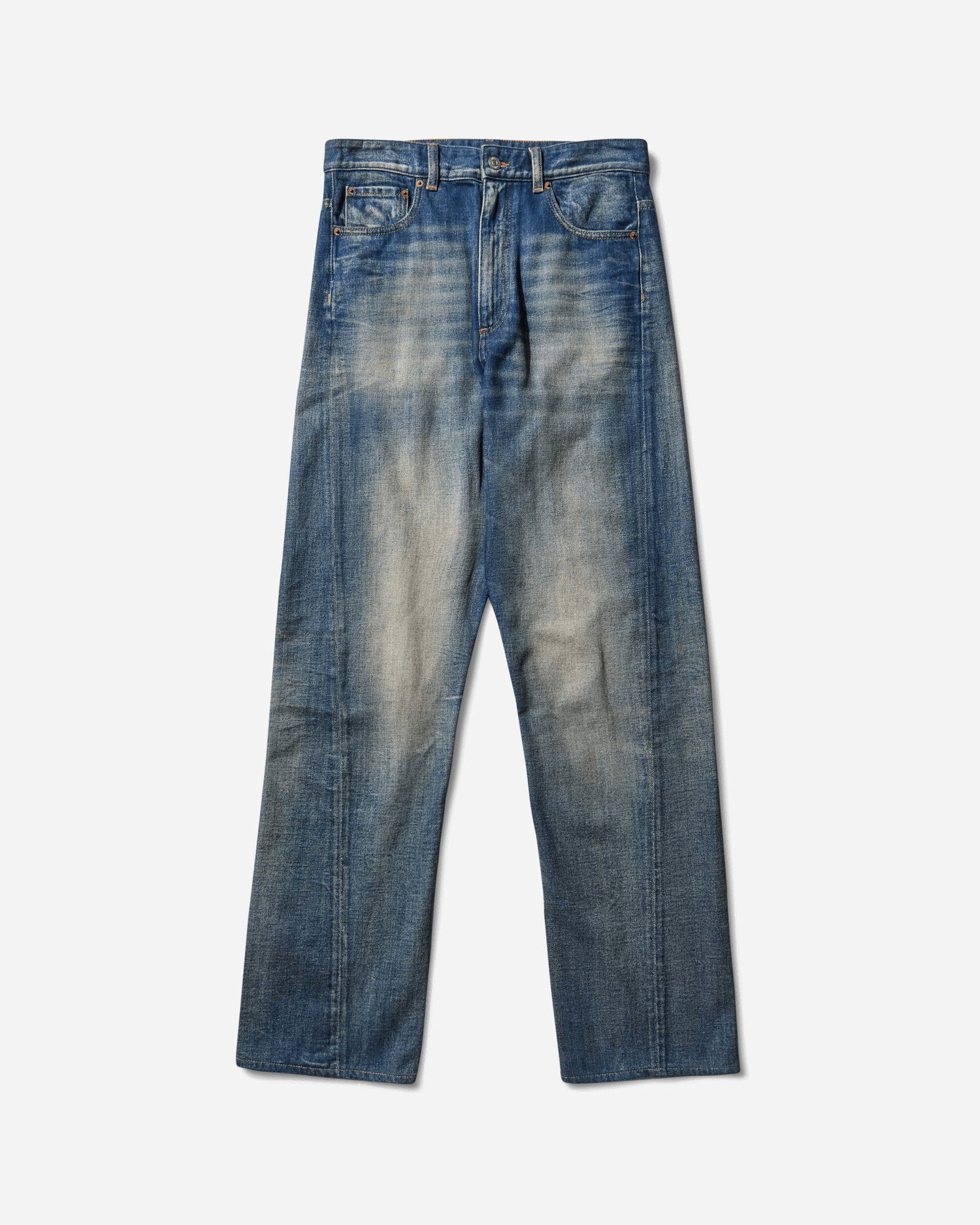 Дънки Maison Margiela Wide-Leg Washed Denim Jeans Синьо | SH0LA0024 962, 1