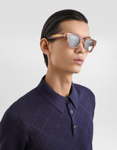 Поло тениска Dolce & Gabbana Silk Monogram Polo Shirt Тъмно синьо | GXZ02TJBSO9B6712, 3