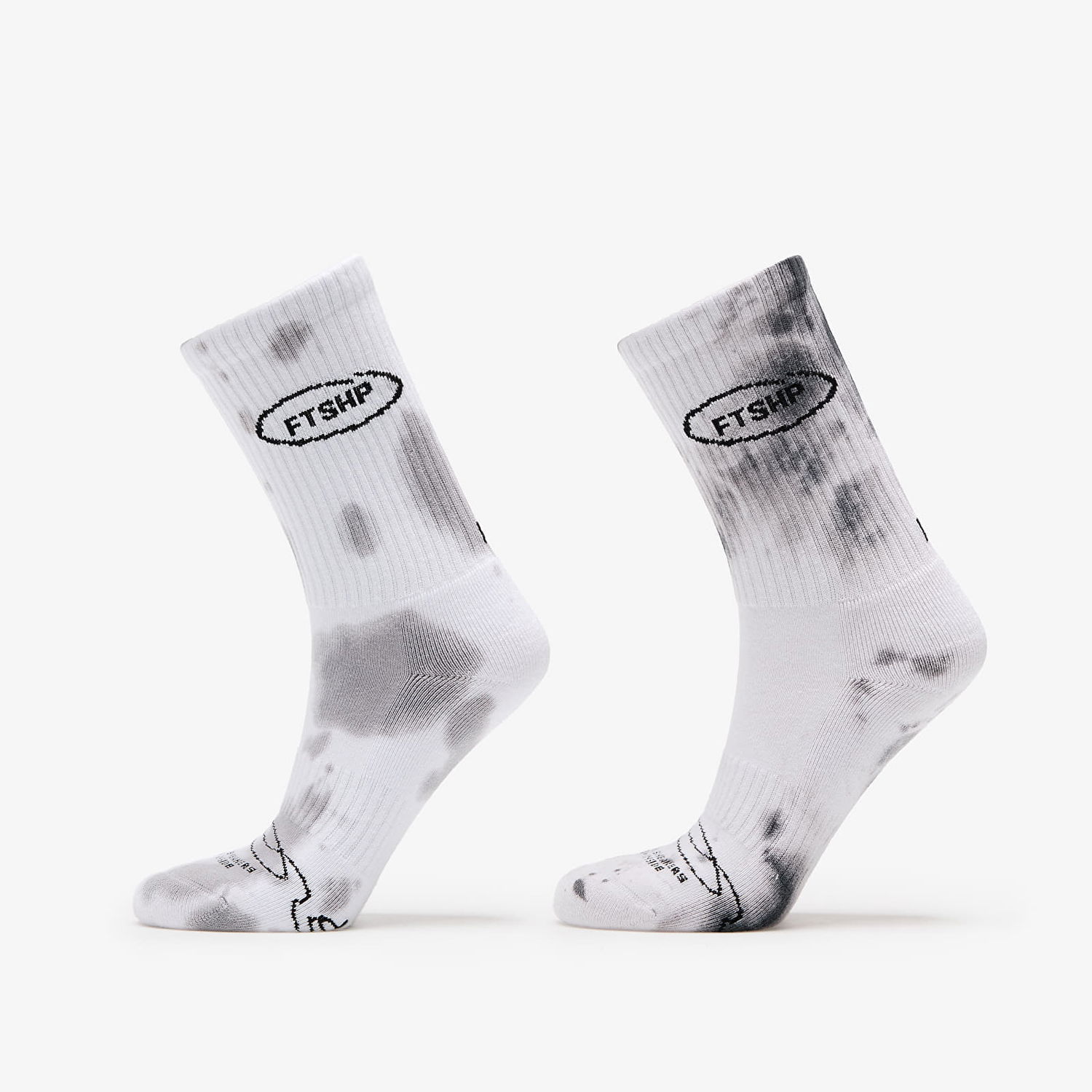 Чорапи Footshop Basic Crew Socks 2-Pack Tie Dey Bw Бяло | FTSHP_363, 0