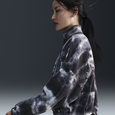 Суитчър Nike One Fleece Printed Half-Zip Sweatshirt Черно | FZ6969-010, 2
