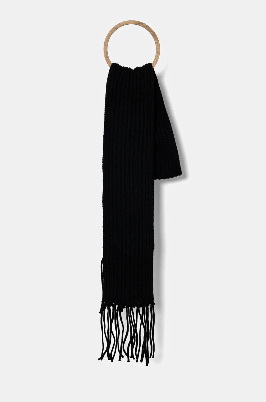 Шал Nanushka Black Knitted Fringe Scarf Черно | NU24FWSC10499, 0