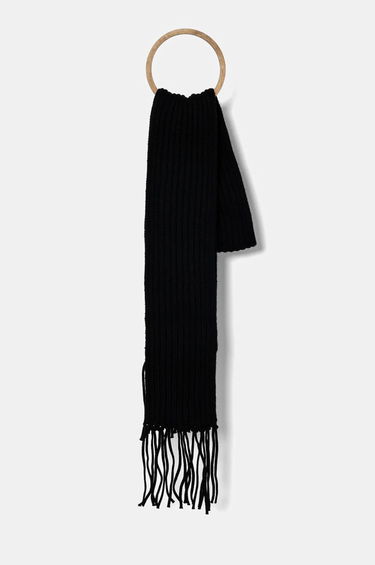 Шал Nanushka Black Knitted Fringe Scarf Черно | NU24FWSC10499, 0
