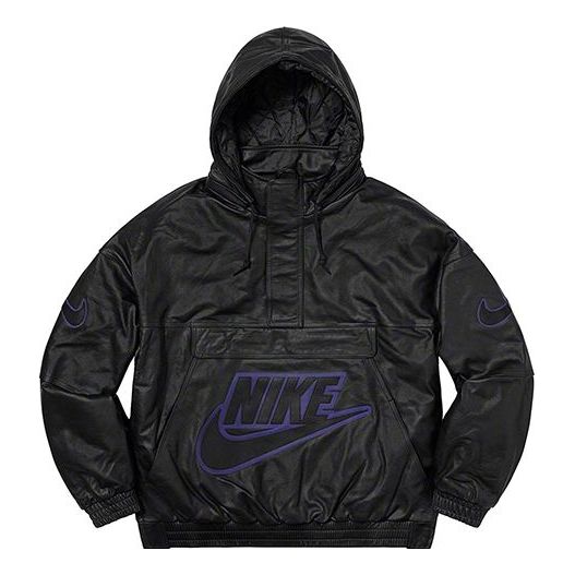 Ветровка Supreme Supreme x Nike Leather Anorak Черно | SUP-FW19-10724