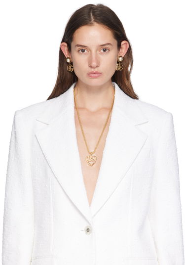 Колие Dolce & Gabbana Dolce&Gabbana Heart 'DG' Pendant Necklace Металик | WNQ6L4 W1111, 1