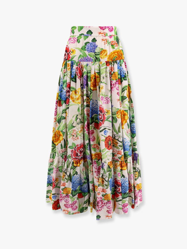 Dolce & Gabbana Floral Print Tiered Maxi Skirt