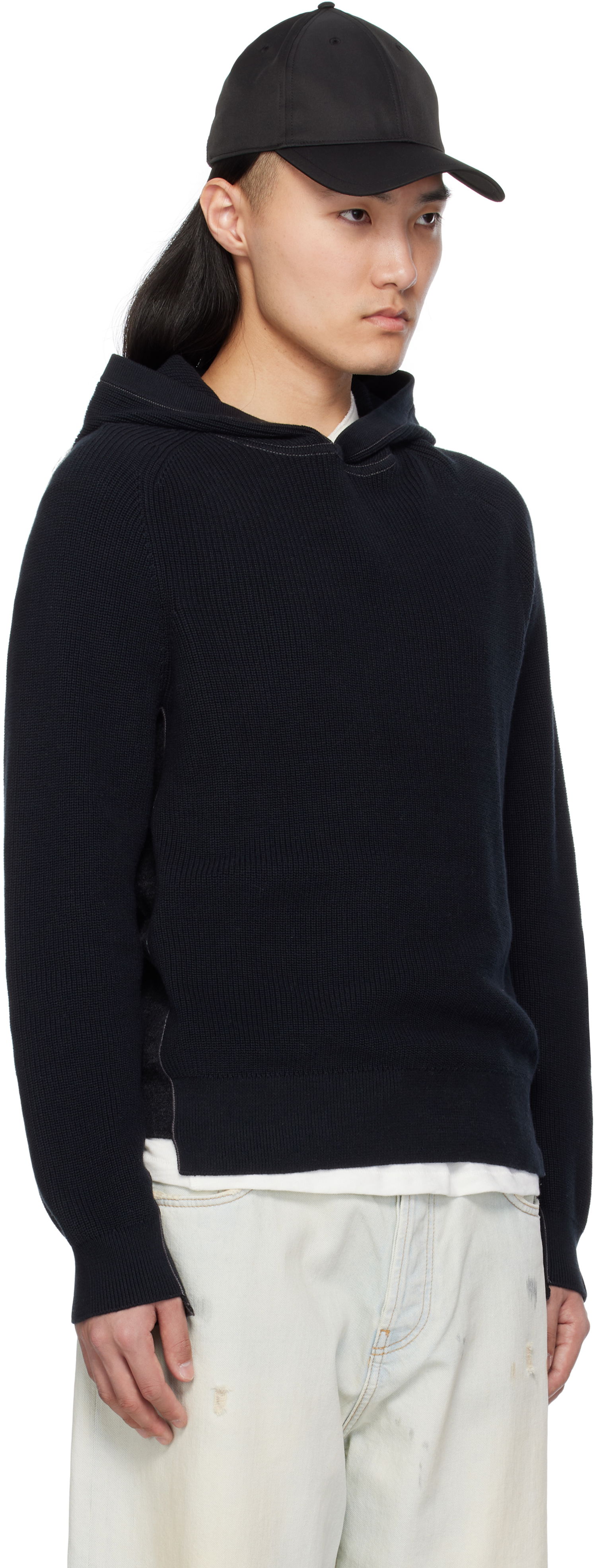 Пуловер rag & bone rag & bone Gabe Spliced Hoodie Тъмно синьо | MBS25S026SD26, 1