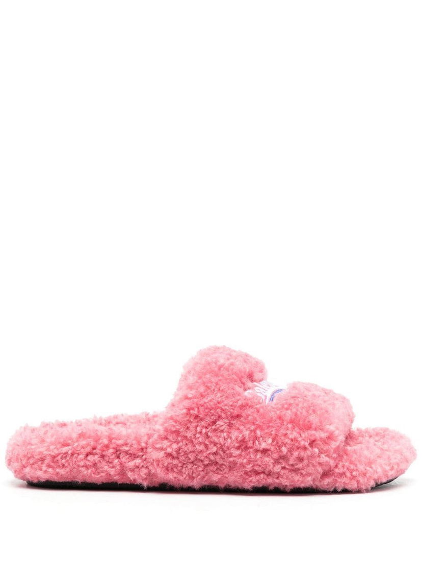 Кецове и обувки Balenciaga Faux Fur Slide Sandals Розово | 654261W2DO15596