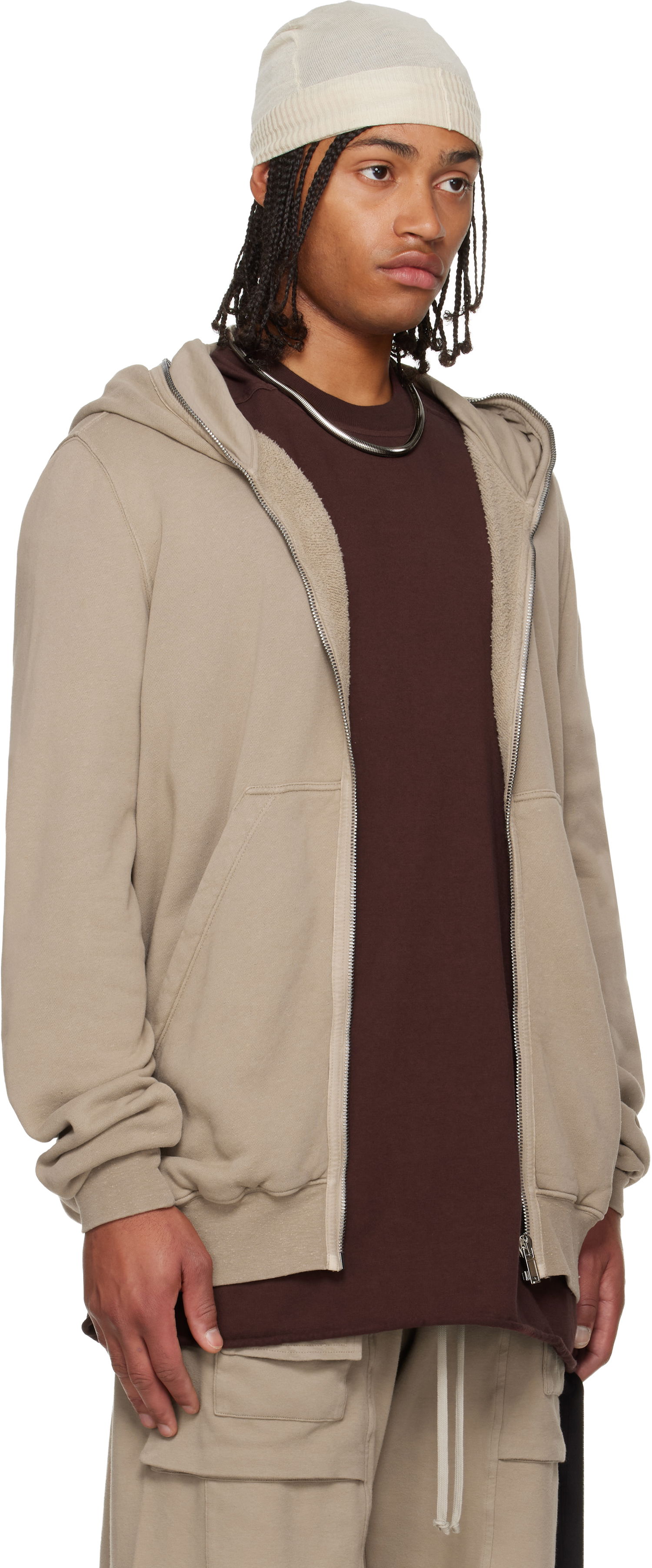 Суитчър Rick Owens DRKSHDW Concordians Jumbo Hoodie Бежово | DU02E7283 FSL, 1