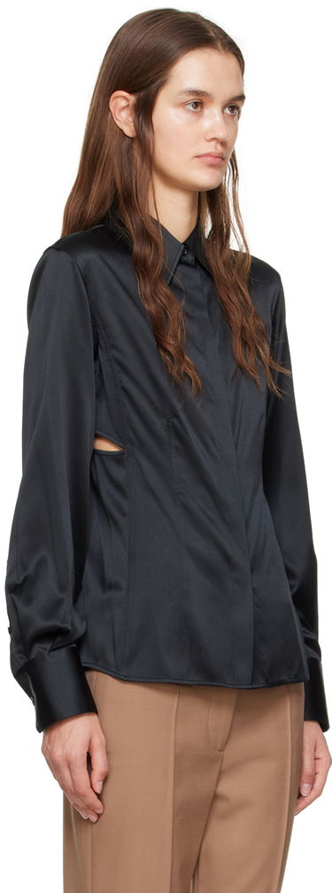 Риза Helmut Lang Slash Satin Shirt Черно | N10HW507, 1