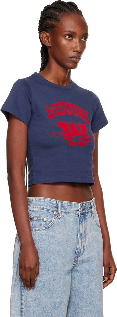 Съкратен топ We11done We11done Slim-Fit Crop T-Shirt Синьо | WD-TT2-25-749-W-NV, 1