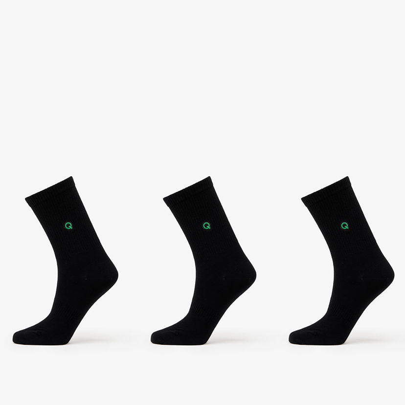 Чорапи Queens Essential Short Crew Socks 3-Pack Черно | QNS_064