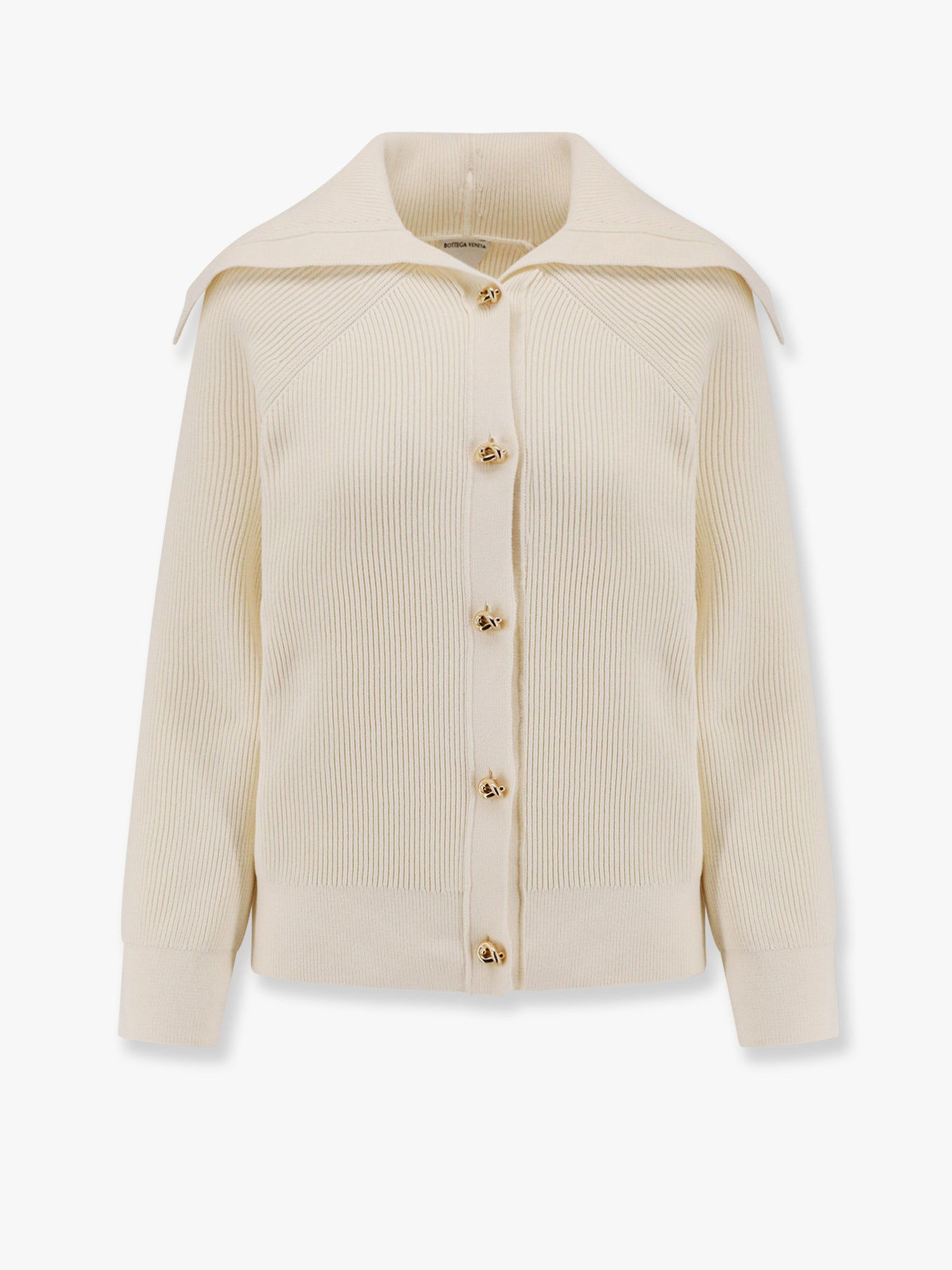 Пуловер Bottega Veneta Women's Bottega Veneta Knit Cardigan with Large Collar Бяло | 829580V59X09071, 0