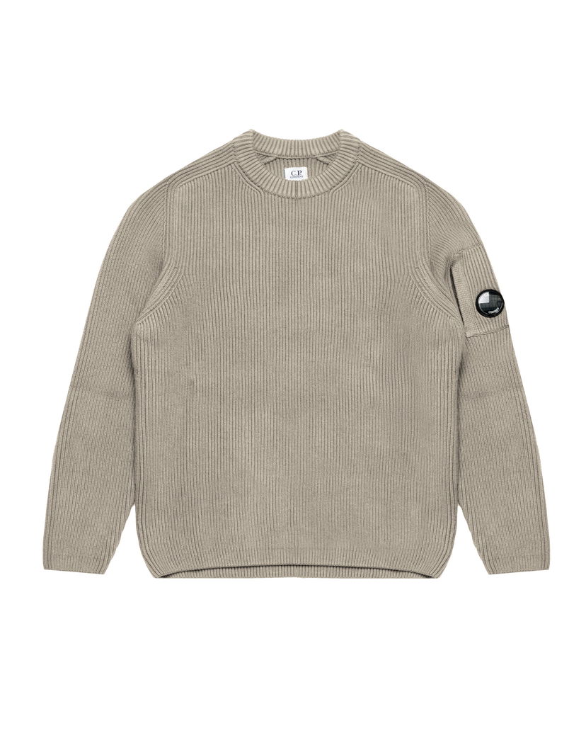 Пуловер C.P. Company Ribbed Crew Neck Knit Бежово | 19CMKN017A005558G-356