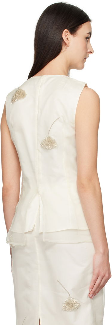 Pокля Róhe Róhe Embellished Tulip Organza Top Бяло | 414-20-148, 2