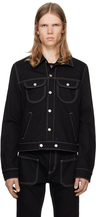 Яке Courrèges Topstitched Denim Trucker Jacket Черно | 123DBL024DE0020, 0