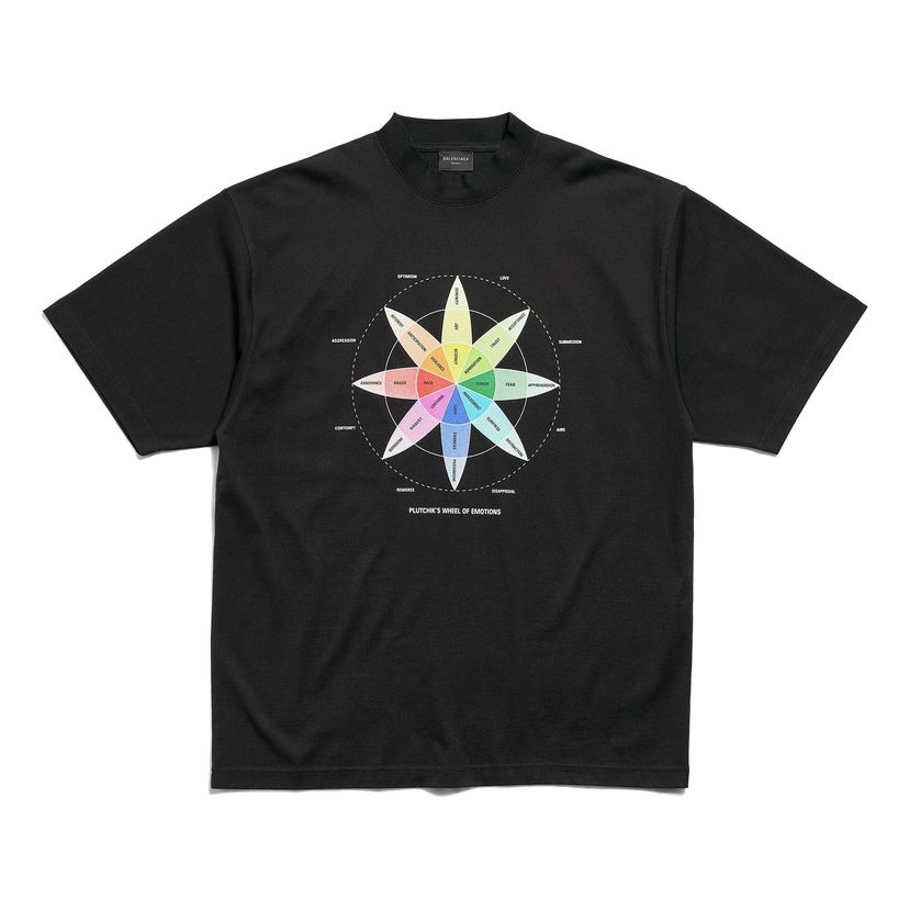 Тениска Balenciaga How Do You Feel Emotions Wheel Graphic T-Shirt Черно | 764235TQVS31055
