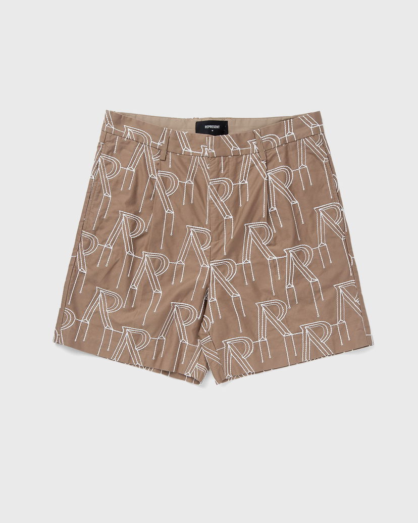 Къси панталони Represent Clo Represent EMBRODIERED INITIAL TAILORED SHORT men Casual Shorts beige in size: Кафяво | MLM717-431