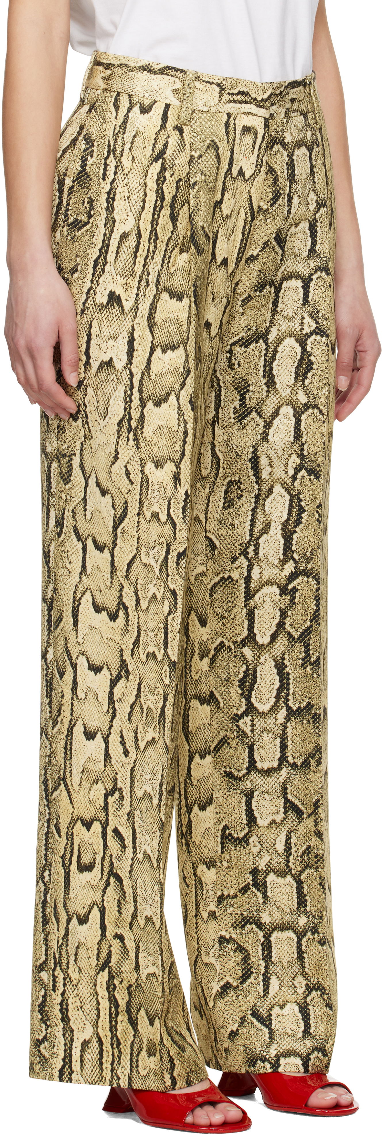 Панталони Dries Van Noten Dries Van Noten Jacquard Wide-Leg Trousers Жълто | 251-010922-1417, 1