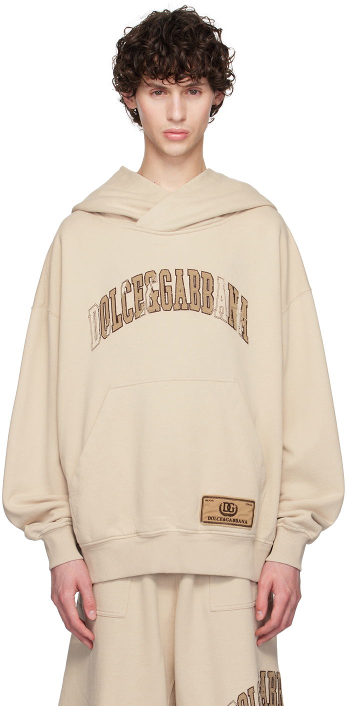 Суитчър Dolce & Gabbana Embroidered Logo Hoodie Бежово | G9AKPZG7NQI, 0